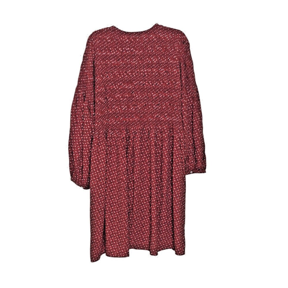 Madewell Challis Button Front Mini Dress Tiny Daisy Red Smocked XXL - Picture 3 of 8